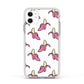 Pink Bannana Comic Art Fruit Apple iPhone 11 in White with White Impact Case