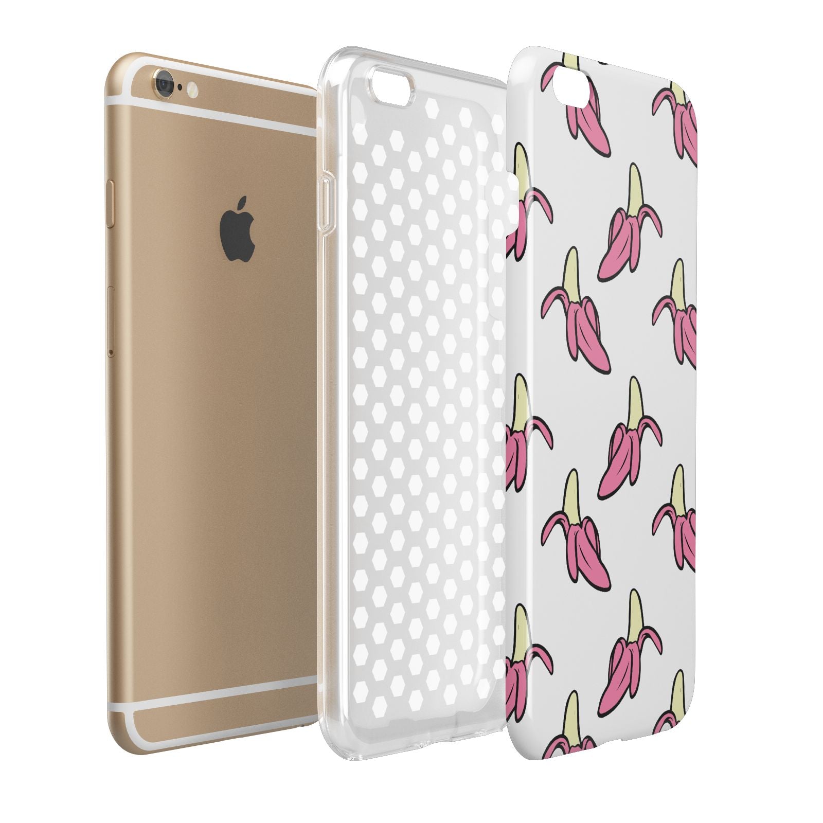 Pink Bannana Comic Art Fruit Apple iPhone 6 Plus 3D Tough Case