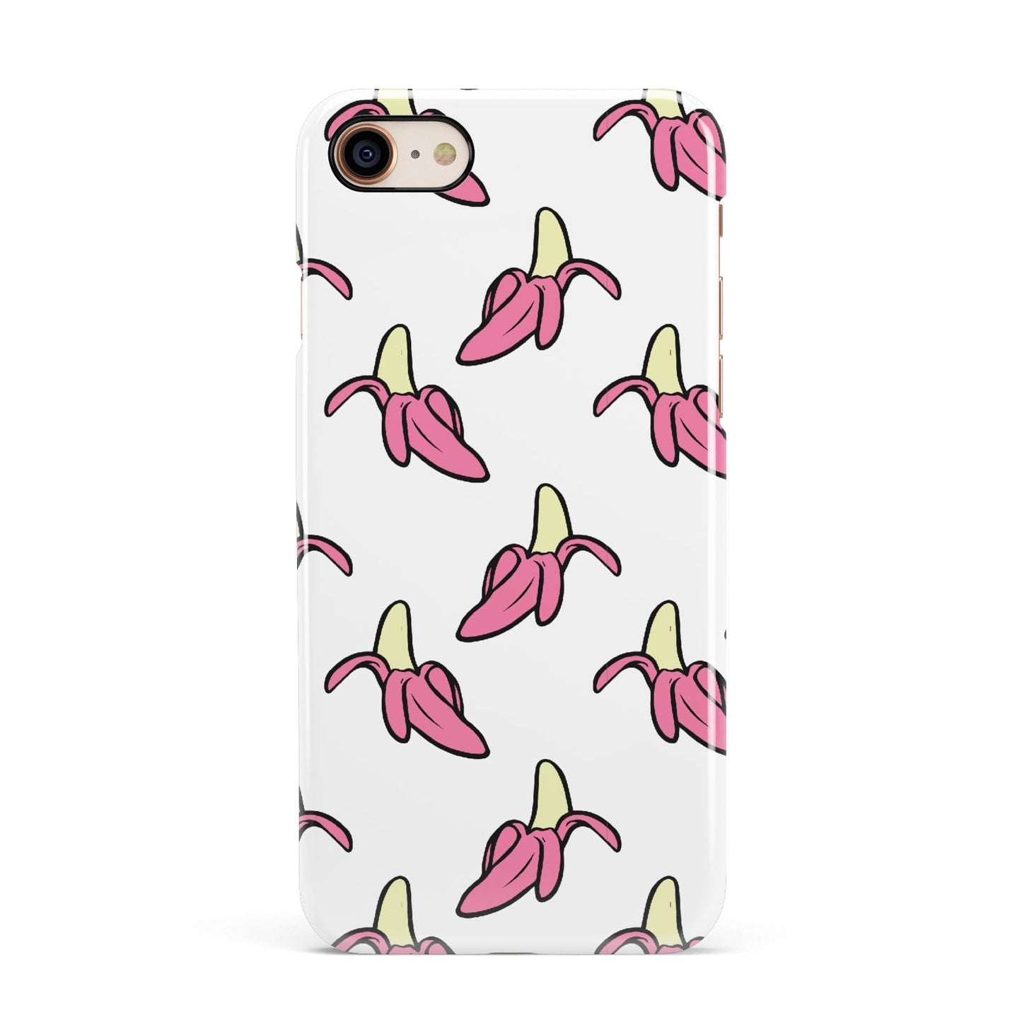 Pink Bannana Comic Art Fruit Apple iPhone 7 8 3D Snap Case