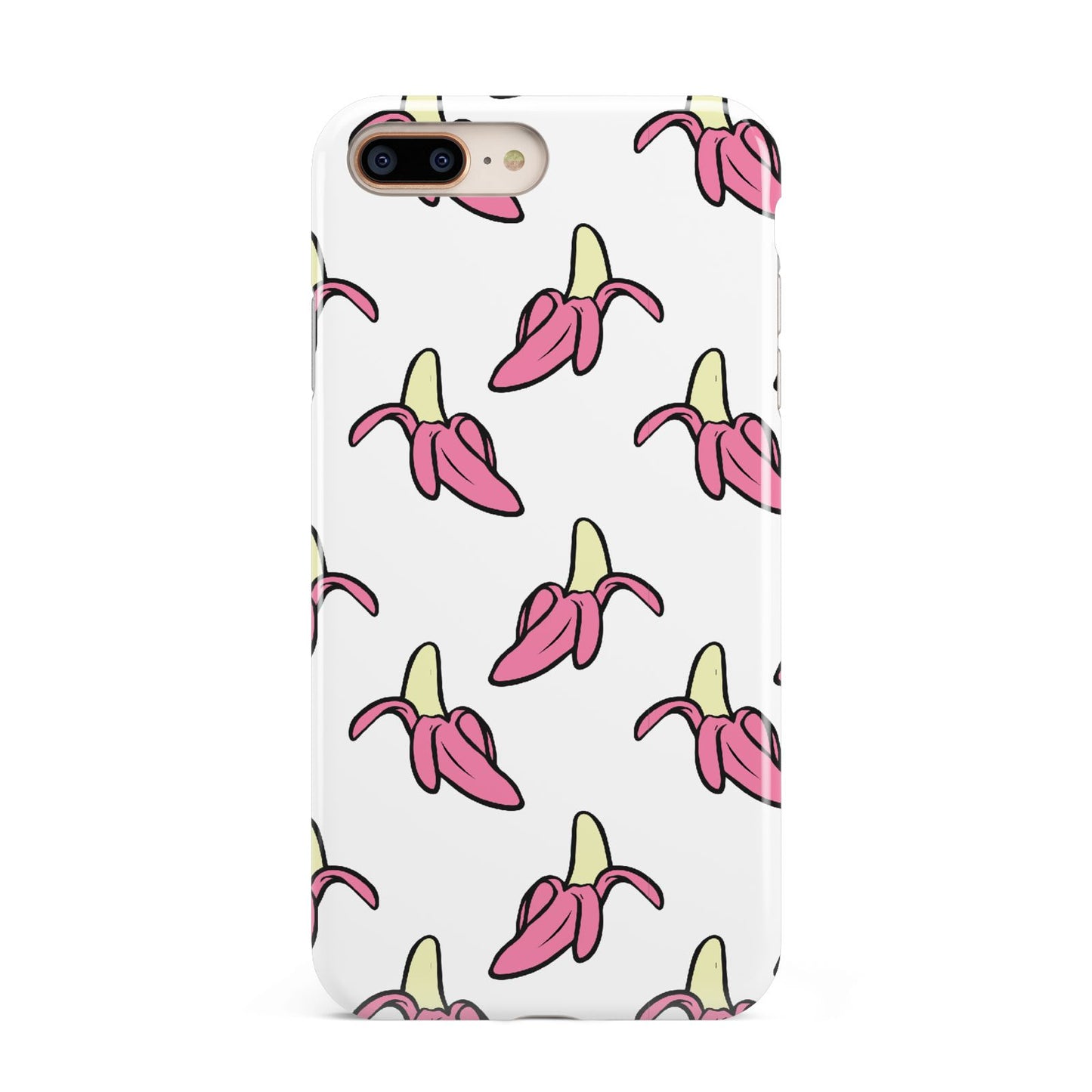 Pink Bannana Comic Art Fruit Apple iPhone 7 8 Plus 3D Tough Case