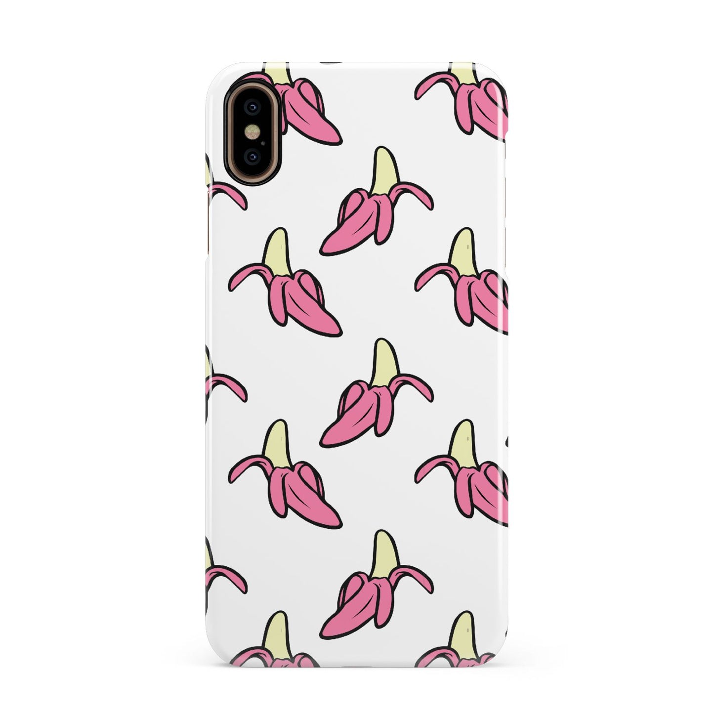 Pink Bannana Comic Art Fruit Apple iPhone Xs Max 3D Snap Case