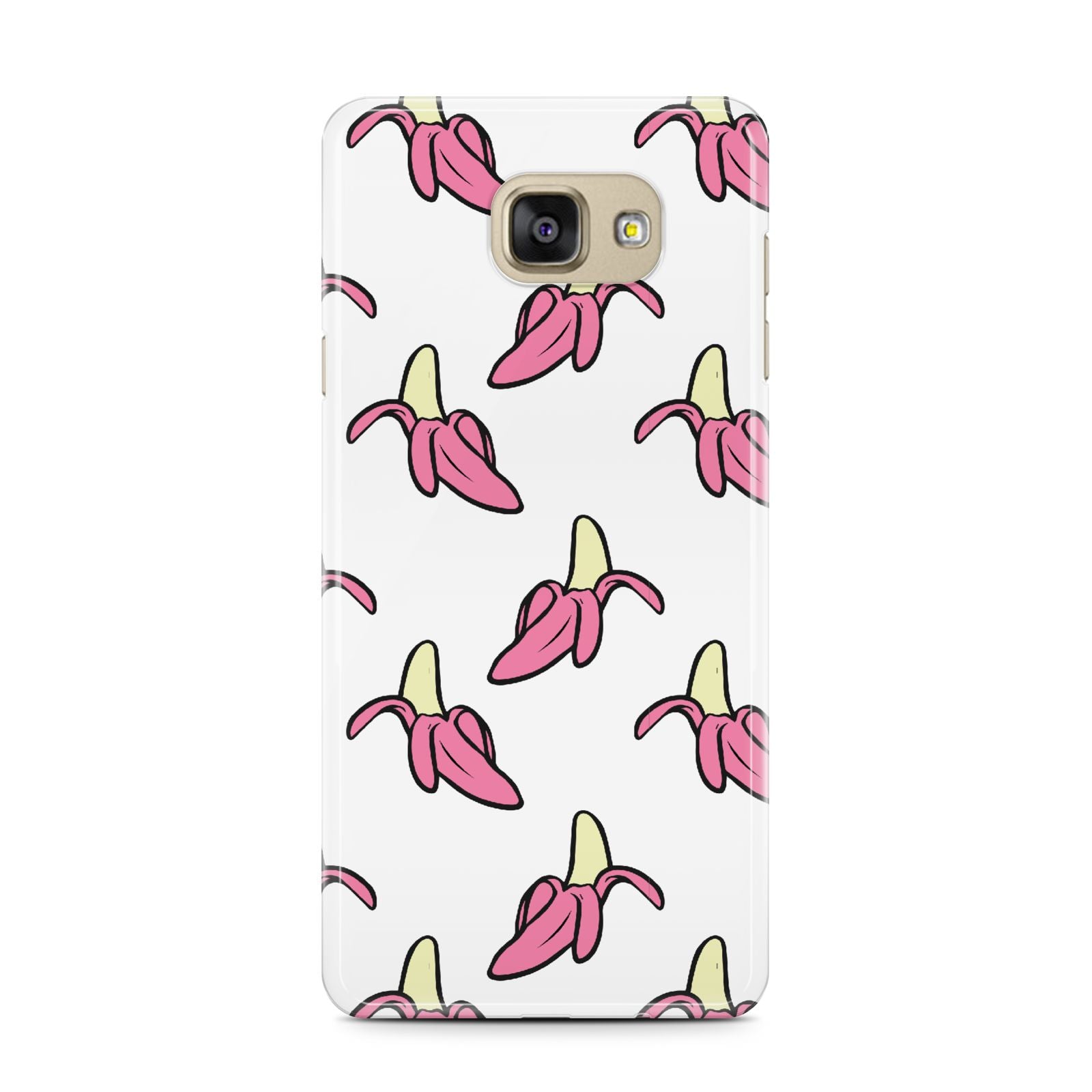 Pink Bannana Comic Art Fruit Samsung Galaxy A7 2016 Case on gold phone