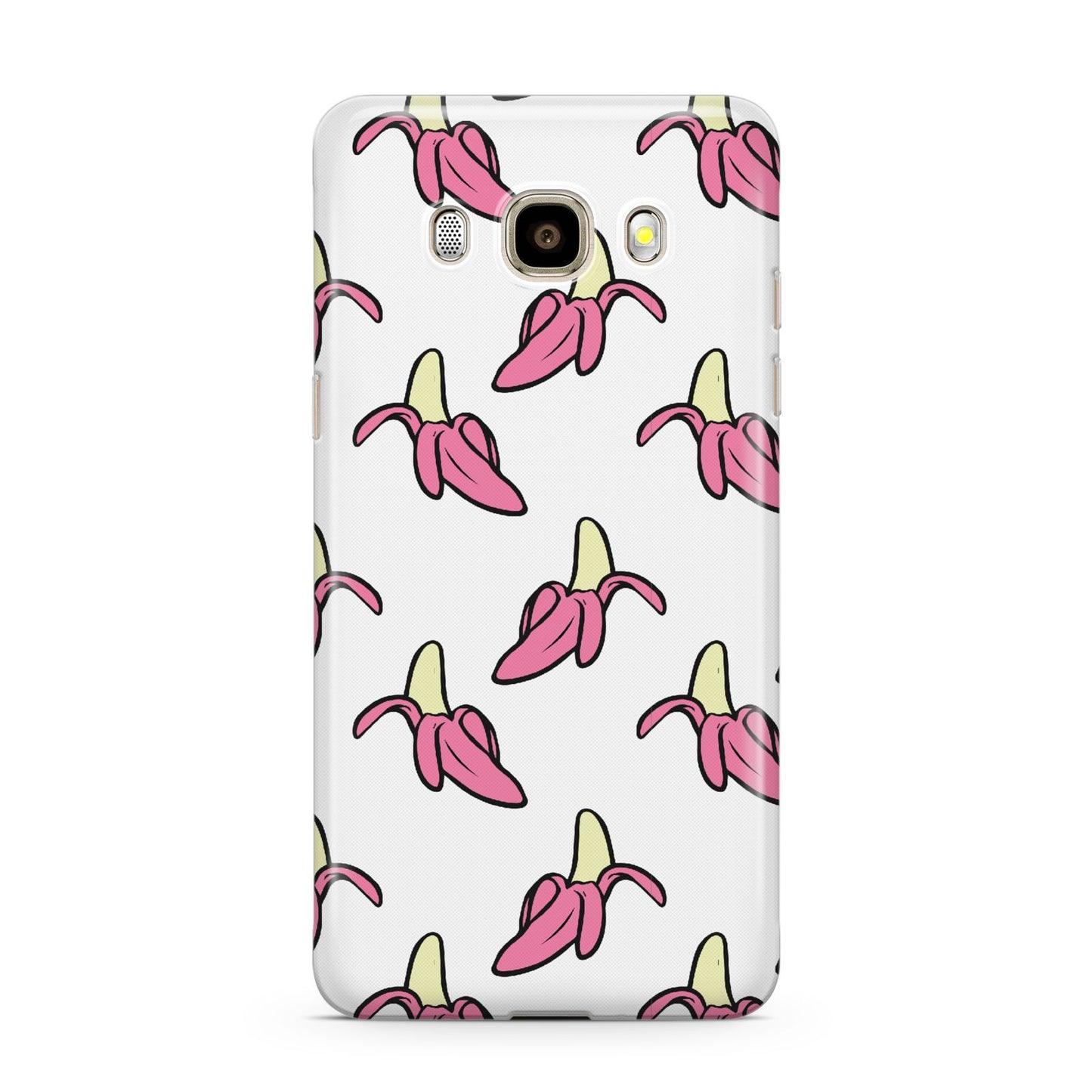 Pink Bannana Comic Art Fruit Samsung Galaxy J7 2016 Case on gold phone