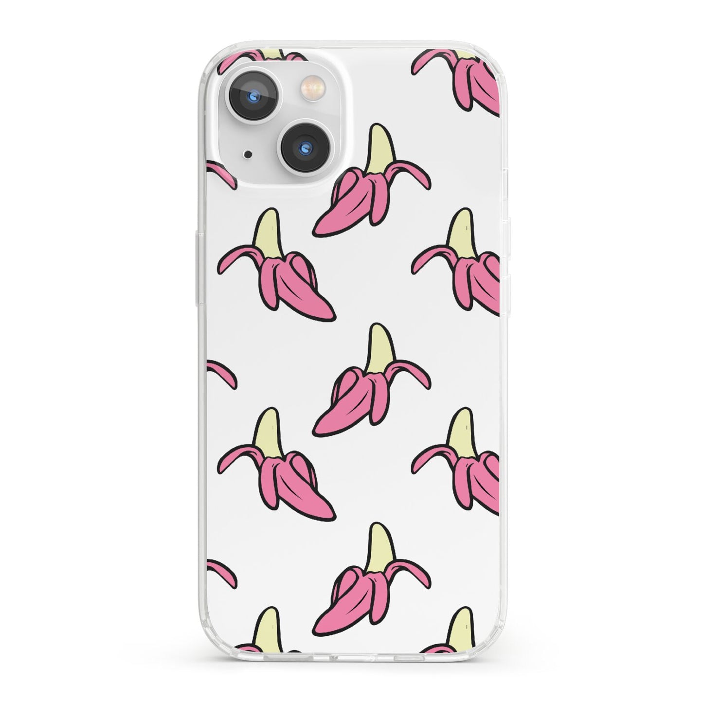 Pink Bannana Comic Art Fruit iPhone 13 Clear Bumper Case