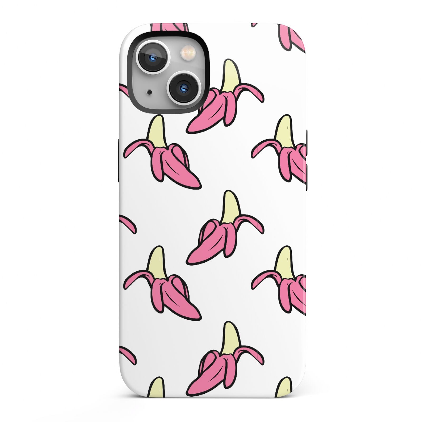 Pink Bannana Comic Art Fruit iPhone 13 Full Wrap 3D Tough Case