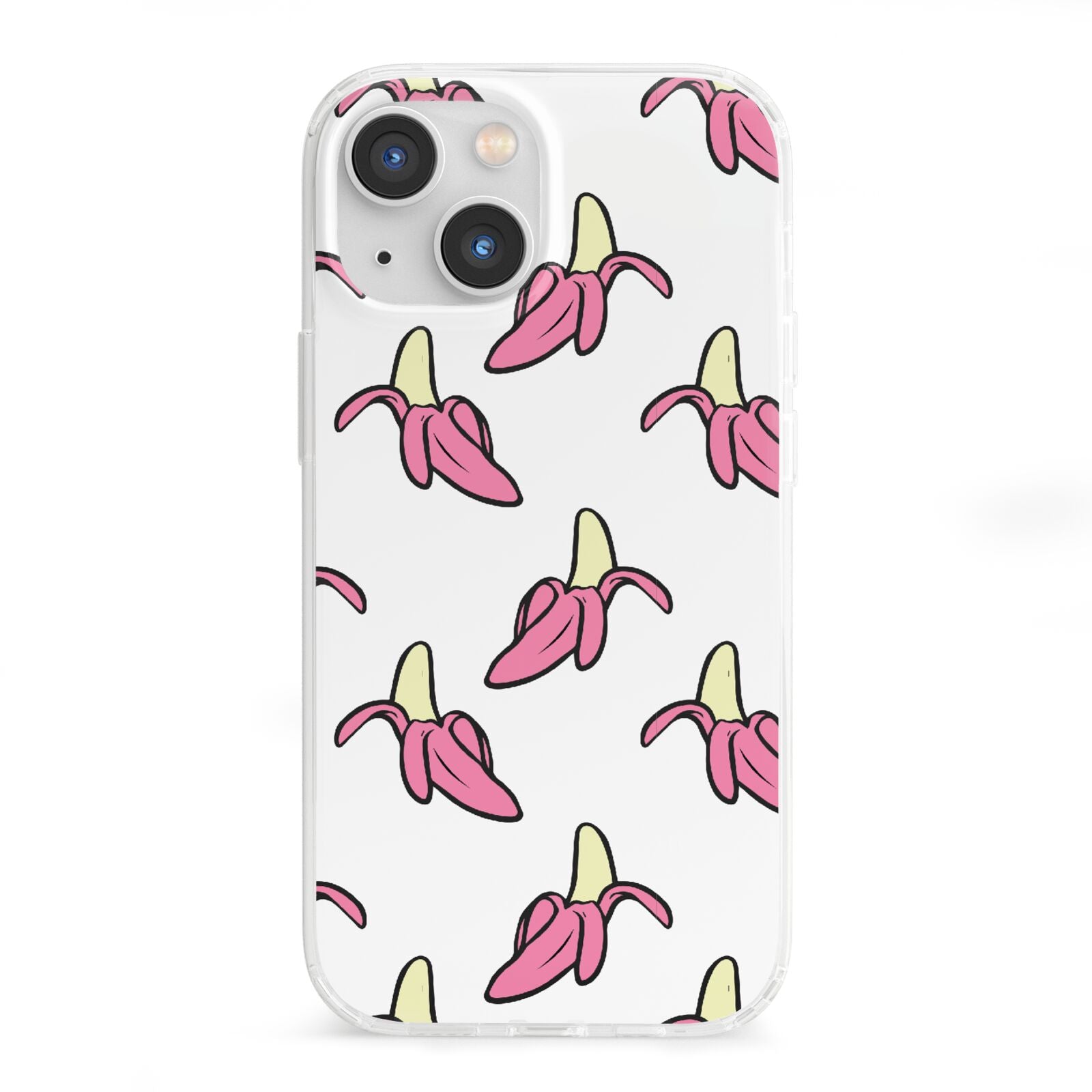 Pink Bannana Comic Art Fruit iPhone 13 Mini Clear Bumper Case