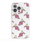 Pink Bannana Comic Art Fruit iPhone 13 Pro Clear Bumper Case