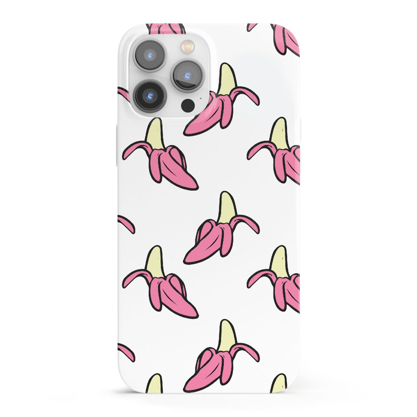 Pink Bannana Comic Art Fruit iPhone 13 Pro Max Full Wrap 3D Snap Case