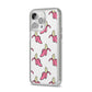 Pink Bannana Comic Art Fruit iPhone 14 Pro Max Glitter Tough Case Silver Angled Image