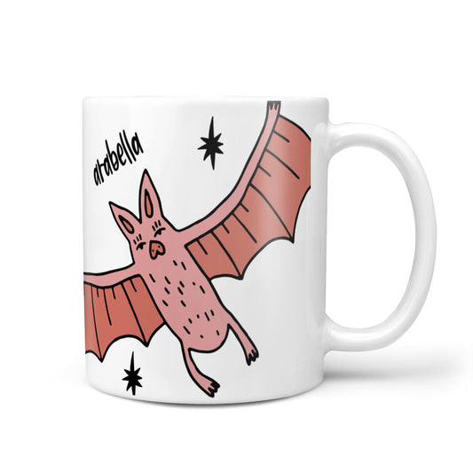 Pink Bat Personalised Halloween 10oz Mug