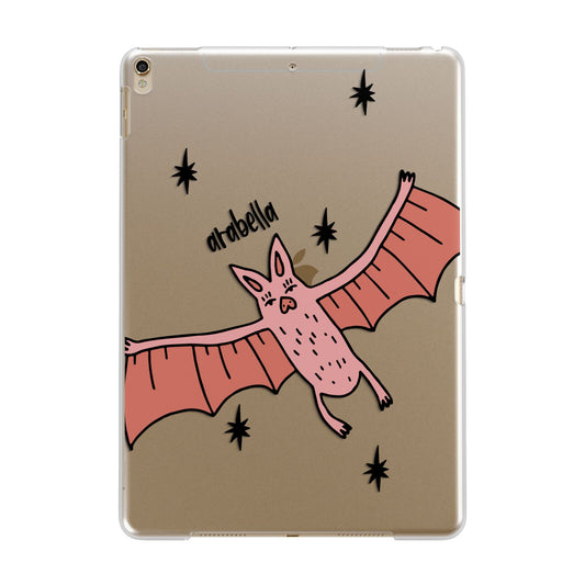 Pink Bat Personalised Halloween Apple iPad Gold Case