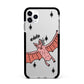 Pink Bat Personalised Halloween Apple iPhone 11 Pro Max in Silver with Black Impact Case