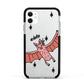 Pink Bat Personalised Halloween Apple iPhone 11 in White with Black Impact Case