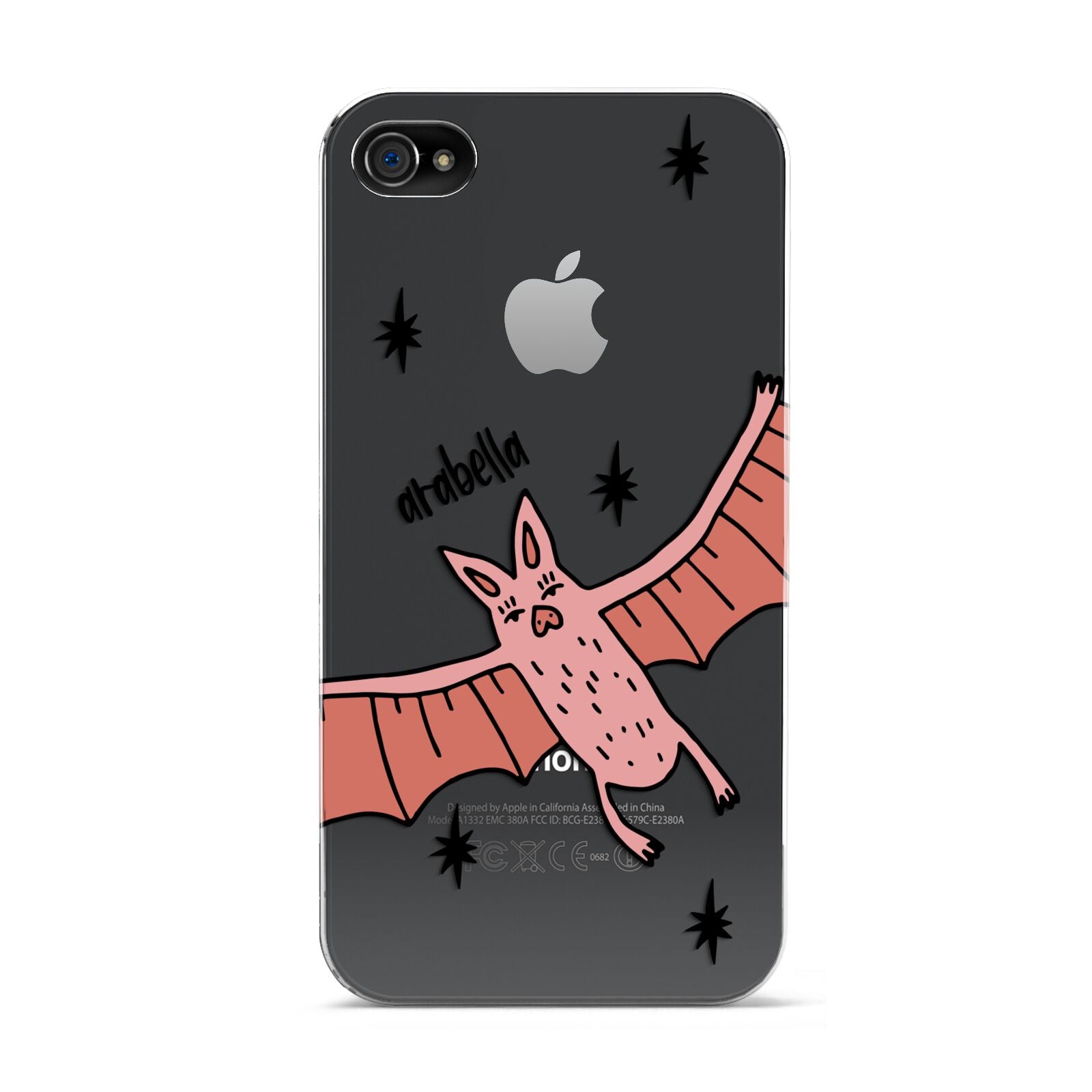 Pink Bat Personalised Halloween Apple iPhone 4s Case