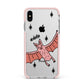 Pink Bat Personalised Halloween Apple iPhone Xs Max Impact Case Pink Edge on Silver Phone