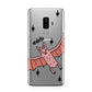 Pink Bat Personalised Halloween Samsung Galaxy S9 Plus Case on Silver phone