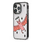 Pink Bat Personalised Halloween iPhone 13 Pro Black Impact Case Side Angle on Silver phone