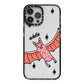 Pink Bat Personalised Halloween iPhone 13 Pro Max Black Impact Case on Silver phone