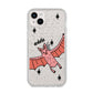 Pink Bat Personalised Halloween iPhone 14 Plus Glitter Tough Case Starlight