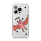 Pink Bat Personalised Halloween iPhone 14 Pro Clear Tough Case Silver