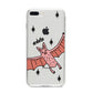 Pink Bat Personalised Halloween iPhone 8 Plus Bumper Case on Silver iPhone