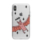 Pink Bat Personalised Halloween iPhone X Bumper Case on Silver iPhone Alternative Image 1