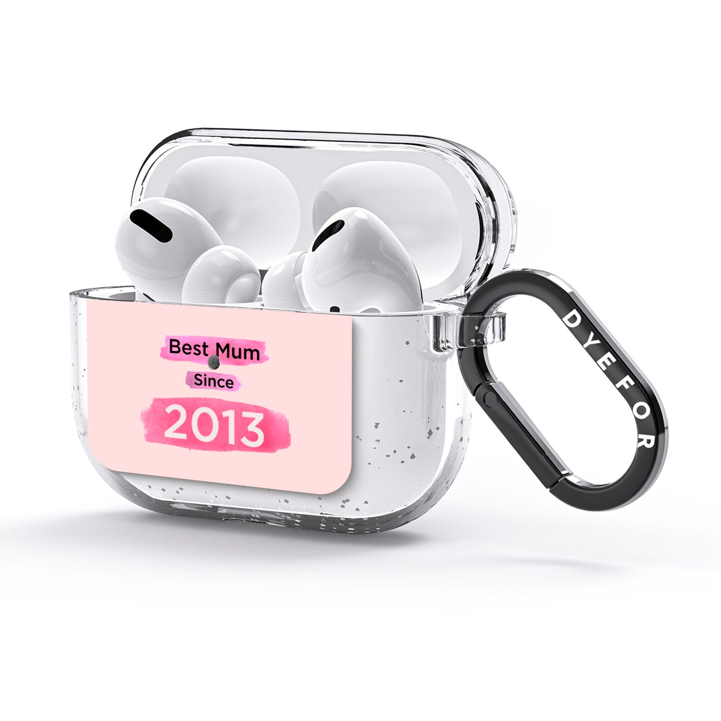Pink Best Mum AirPods Glitter Case 3rd Gen Side Image