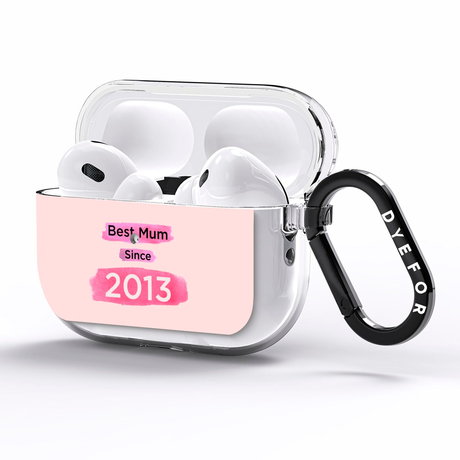 Pink Best Mum AirPods Pro Clear Case Side Image