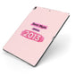 Pink Best Mum Apple iPad Case on Grey iPad Side View