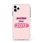 Pink Best Mum Apple iPhone 11 Pro Max in Silver with White Impact Case