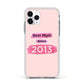 Pink Best Mum Apple iPhone 11 Pro in Silver with White Impact Case