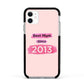 Pink Best Mum Apple iPhone 11 in White with Black Impact Case