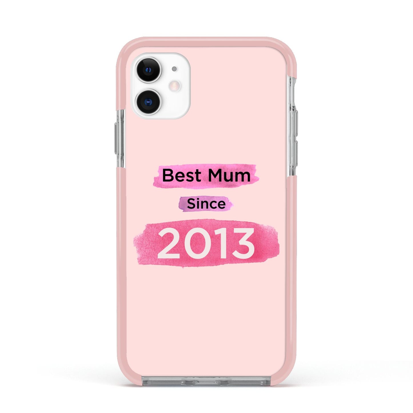 Pink Best Mum Apple iPhone 11 in White with Pink Impact Case
