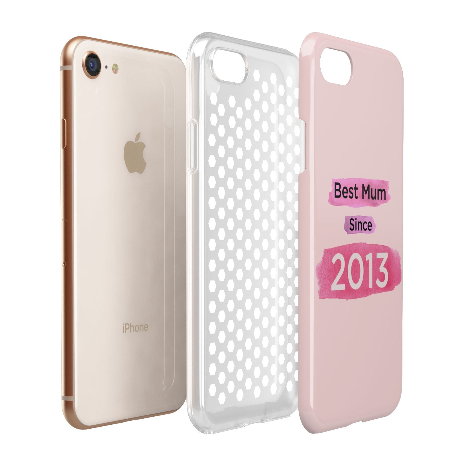 Pink Best Mum Apple iPhone 7 8 3D Tough Case Expanded View