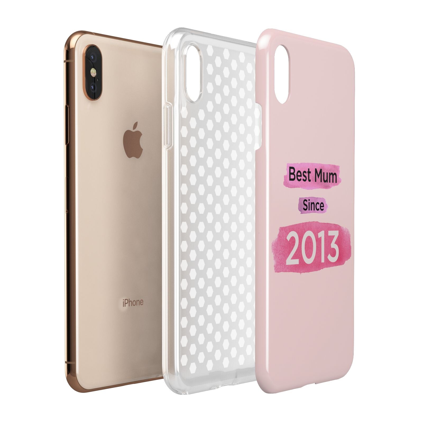 Pink Best Mum Apple iPhone Xs Max 3D Tough Case Expanded View