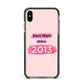 Pink Best Mum Apple iPhone Xs Max Impact Case Black Edge on Black Phone
