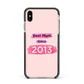 Pink Best Mum Apple iPhone Xs Max Impact Case Black Edge on Gold Phone
