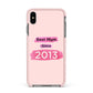 Pink Best Mum Apple iPhone Xs Max Impact Case Pink Edge on Black Phone