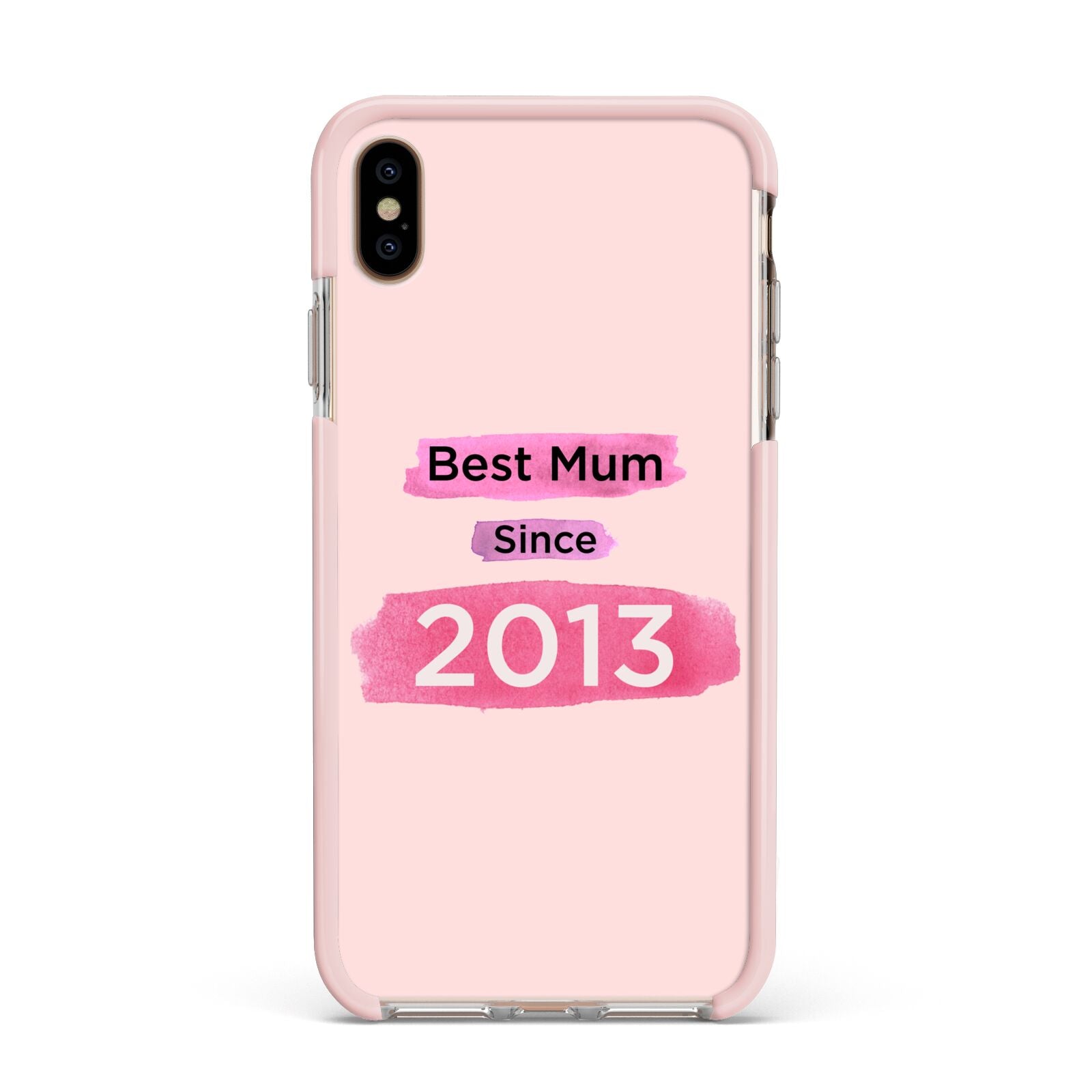 Pink Best Mum Apple iPhone Xs Max Impact Case Pink Edge on Gold Phone
