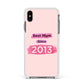 Pink Best Mum Apple iPhone Xs Max Impact Case White Edge on Black Phone