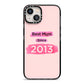 Pink Best Mum iPhone 13 Black Impact Case on Silver phone