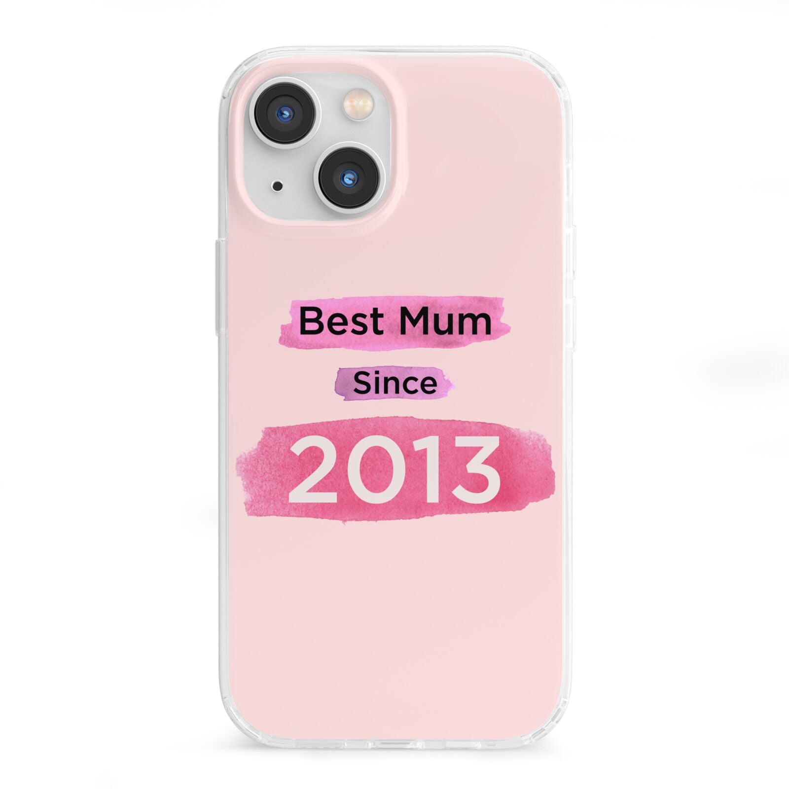 Pink Best Mum iPhone 13 Mini Clear Bumper Case