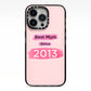 Pink Best Mum iPhone 13 Pro Black Impact Case on Silver phone