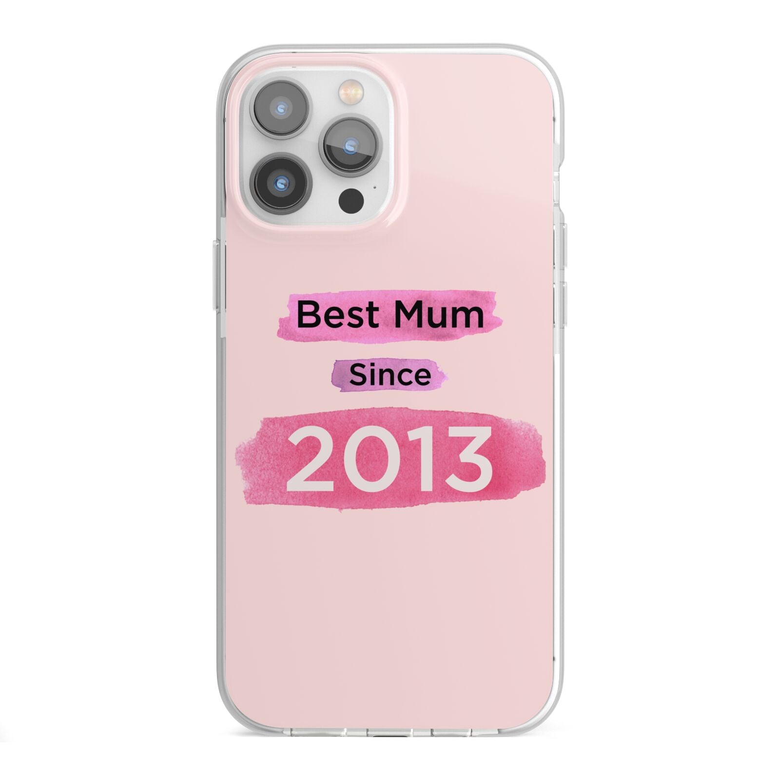 Pink Best Mum iPhone 13 Pro Max TPU Impact Case with White Edges