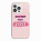 Pink Best Mum iPhone 13 Pro TPU Impact Case with Pink Edges