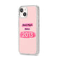 Pink Best Mum iPhone 14 Glitter Tough Case Starlight Angled Image