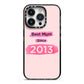 Pink Best Mum iPhone 14 Pro Black Impact Case on Silver phone