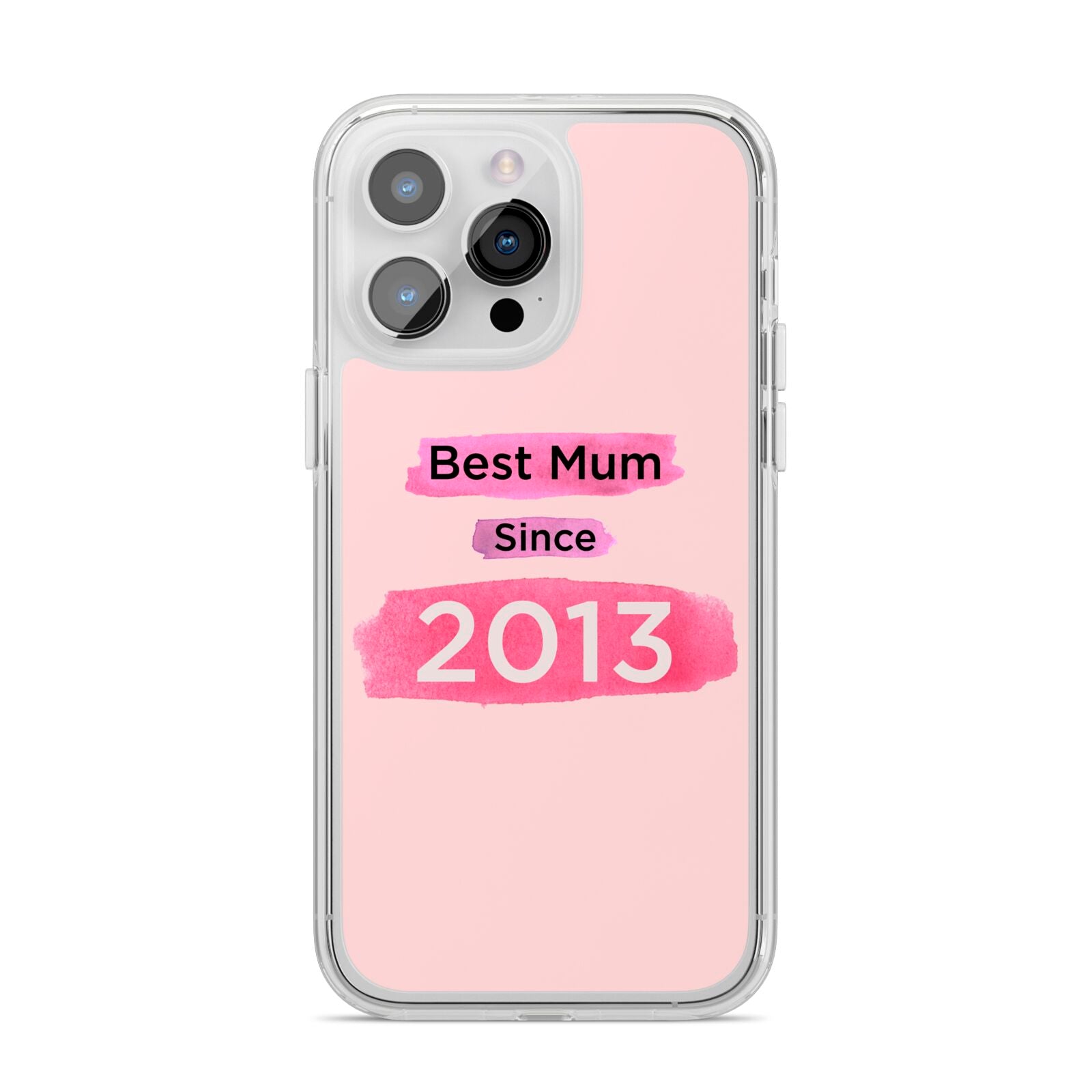 Pink Best Mum iPhone 14 Pro Max Clear Tough Case Silver