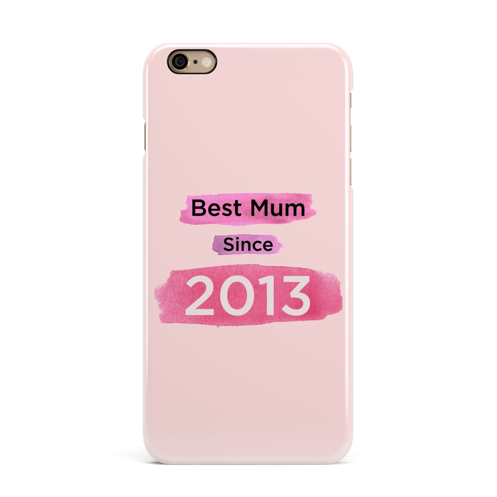 Pink Best Mum iPhone 6 Plus 3D Snap Case on Gold Phone