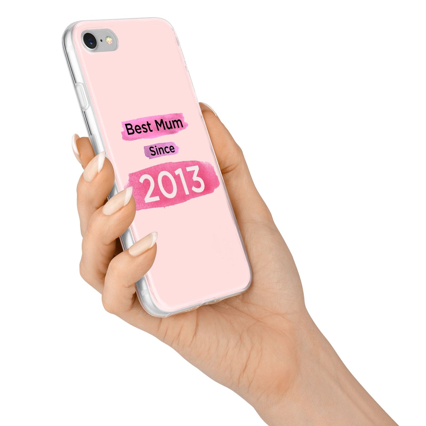 Pink Best Mum iPhone 7 Bumper Case on Silver iPhone Alternative Image